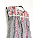 Johnny Was  Ezra Shift Tunic Dress Gray Linen Embroidered Tribal Motif Size XL Photo 6