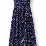 Dana Buchman Vintage Y2K  Black & Blue Speckled Wrap Dress Photo 0