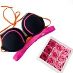 Victoria's Secret Victoria’s Secret VS Swim ❤︎ Hottie Banded Halter Bikini Top ❤︎ Black Pink 34C Photo 2