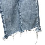 American Eagle SZ 8 Wide Leg Jeans Chewed Hems Belted Seamed Hi-Rise Light Wash Photo 2