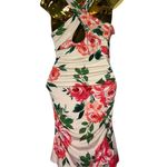 Daily Practice Anthropologie XS Petite Dress Floral Midi Ruched Eureka NEW Multiple Photo 3