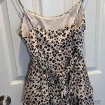 Saints + Secrets leopard cheetah draped ruffle tie back sleeveless romper Photo 4