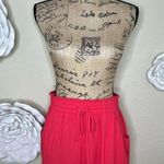 BCBGeneration Bright Coral Elastic Waistband High Waist Shorts Size Medium Pink Photo 0