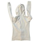 HURLEY Zip Up Hoodie Sweatshirt Womens Cream Full Zip Athleisure Relaxed Size XS White Photo 5