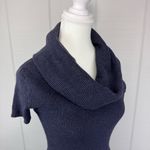 INC  International Concepts Cowl Neck Ribbed Sweater Dress Silver Studded Pockets Photo 2