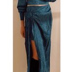 Band of Gypsies , Camille Teal Crop Top with Celene Layered Midi Skirt Small Photo 5