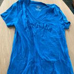 NFL Carolina Panthers T Shirt Women Medium Majestic Blue Short Sleeve  V Neck Photo 0