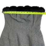 Shoshanna  tweed herringbone faux fur strapless bustier dress Photo 9