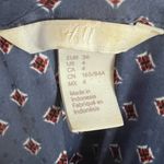 H&M  long sleeve V-neck diamond print blouse top size 4 Photo 4