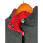 Chico's 100% Wool Black & Red Long Coat With Pockets Size 3 Photo 2