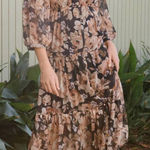 Saltwater Luxe  Deklan Maxi Dress Floral Brown Size Large L Photo 0
