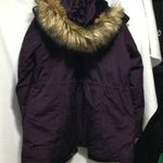 Gallery New York Women Quilted Faux Fur Hood Parka Coat Plum Purple 1X Photo 8