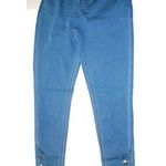 Isaac Mizrahi New Womens Live Divine Denim Pull On Jeans Blue Gold Snaps 6 Tall Photo 1