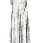 T. ZOVICH Maxi Dress Gray Tie Dye Silver Sleeveless Swing V Photo 8