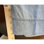 Ann Taylor  Weekend Womens Large Petite Chambray Pants Pockets Wide Leg‎ Beach Photo 6