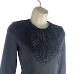 Armani Exchange  3/4 Sleeve Embellished Fitted Mini Dress Black Size XS Photo 3