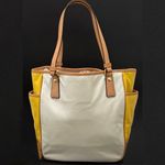 Coach Rare  F23683 Park Color Block Yellow Cream Tan Leather Tote Shoulder Bag Photo 2