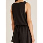 Z Supply Demi Slub Romper Womens Sleeveless Scoop Neck Black Large NWOT Photo 3