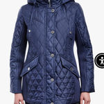 London Fog ZIP & SNAP FRONT QUILTED JACKET NAVY NEOPRENE INSETS Photo 0