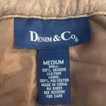 Denim & Co 100% Leather Suede Skirt Medium Tan Western Flower Eyelet Lined Photo 6