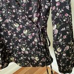 Blush Boutique Floral Wrap Tie Peplum Long Sleeve Blouse Photo 3