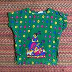 Disney VTG SNOW WHITE & SEVEN DWARVES  WOVEN BLOUSE SHIRT Photo 0