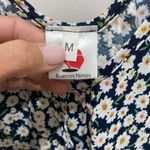 Buenos Ninos Navy Blue with White Flowers Spaghetti Strap Boho Jumpsuit Size M Photo 5