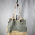 Sun n Sand Woven Tote 18"x17" Large Gray Tan Beach Pool Shoulder Bag Summer Gray Photo 14