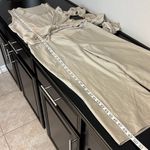 Saga summer jumpsuit, silk/viscose blend, faux wrap oatmeal color, pull up, S Tan Photo 8