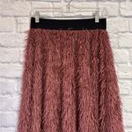 LuLaRoe Jill Pink Shimmer Elastic Waist Eyelash Fringe Knit Skirt Size XS Photo 1