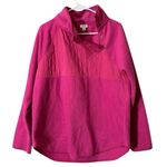 J. Crew Sweatshirt Women Size Large Quilted Sherpa Fleece Snap Pullover Preppy Pink Photo 0