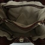 Brahmin Luxurious Brown Crocodile Skin Imprint Leather Elisa Handbag Purse 🌺🌺 Photo 11