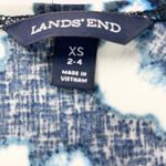 Lands' End Womens XS 2-4 Floral Faux Wrap Dress Blue Gray Cream Sleeveless Photo 6
