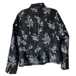 White House | Black Market  Women’s‎ Black White Floral Quilted Puffer Jacket XL Photo 5