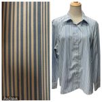 Lands' End Lands' End Pinstripe Button Down Shirt White Blue Long Sleeve Workwear Size 16 Photo 1