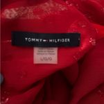 Tommy Hilfiger Womens Clip-Dot Pleated Tie-N Chili Pepper L Photo 10