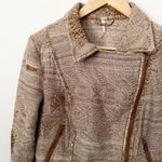 Free People | Brown Tapestry Moto Style Jacket Asymmetrical Zipper | Size 10 Photo 1