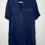Equipment  femme blue silk shirt dress size medium Photo 0