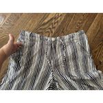 Just living Linen Blend Wide Leg Pants Sz Large Blue White Striped Coastal Pant Photo 1
