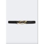 frame denim  Triple Twist Chain Leather Belt Black Womens Size Small Photo 1