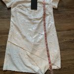 Stylestalker NWT  White Sequin Asymmetrical Short Sleeved Mini Dress XS Photo 5