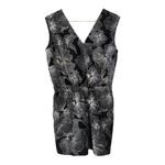 Loft  Black and White Floral Short Romper // Size XS Photo 1