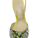 Nikki Hilton x French Sole Yellow Serpent Slingback Heels Size 7½ Photo 2