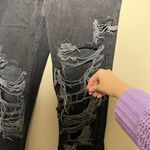 Levi's Vintage Black Hand Distressed High Rise Levi 521 Tapered Fit Tapered Leg Jeans Photo 8