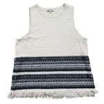 Madewell Villagrove A Line Fringe Sweater Womens M Tank Top Bright Ivory Photo 8