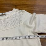 Loft Lace Yoke Sweater Womens Size Medium Ivory Cream Knit Pullover Long Sleeve Photo 6