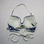 Adore Me  Blue Stars Push Up Halter Tie Swim Boho Sports Bra Bikini Top 36C Photo 1