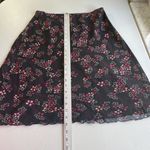 Loft Ann Taylor Womens Black Floral A line Skirt Size 8 Semi Sheer Unlined Rayon Photo 11