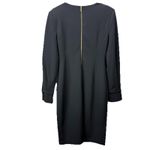 Calvin Klein Black Slit Sleeve Stretch Crepe Sheath Dress Size 6 Photo 4