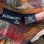 Vtg 90s 00s Allison & Co Oversized Plaid Button Up Shirt Long Sleeve Collared L Red Size L Photo 2